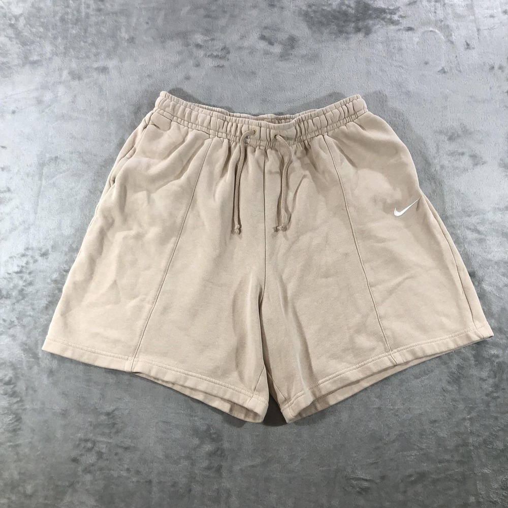 Nike Fleece Shorts Mens Medium Beige Athletic Sweat 7 Inch Inseam DM6173-126